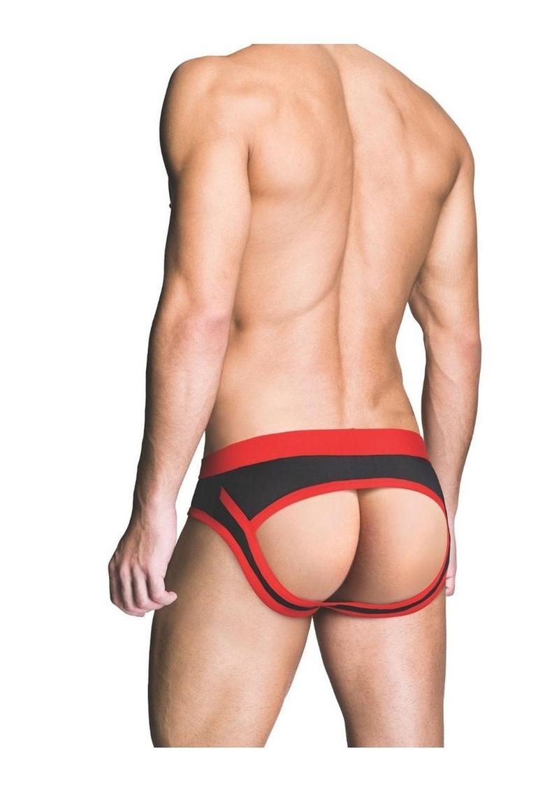 Prowler Red Ass-Less Brief - Black/Red - Medium