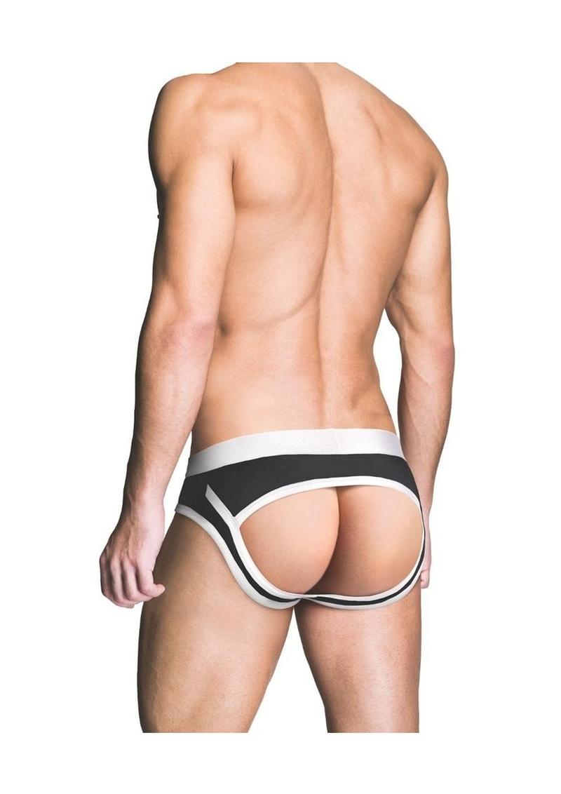 Prowler Red Ass-Less Brief - Black/White - XXLarge
