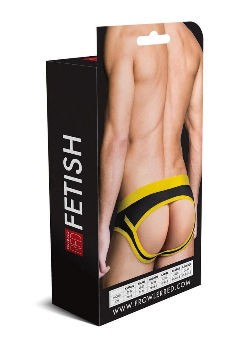 Prowler Red Ass-Less Brief - Black/Yellow - XXLarge