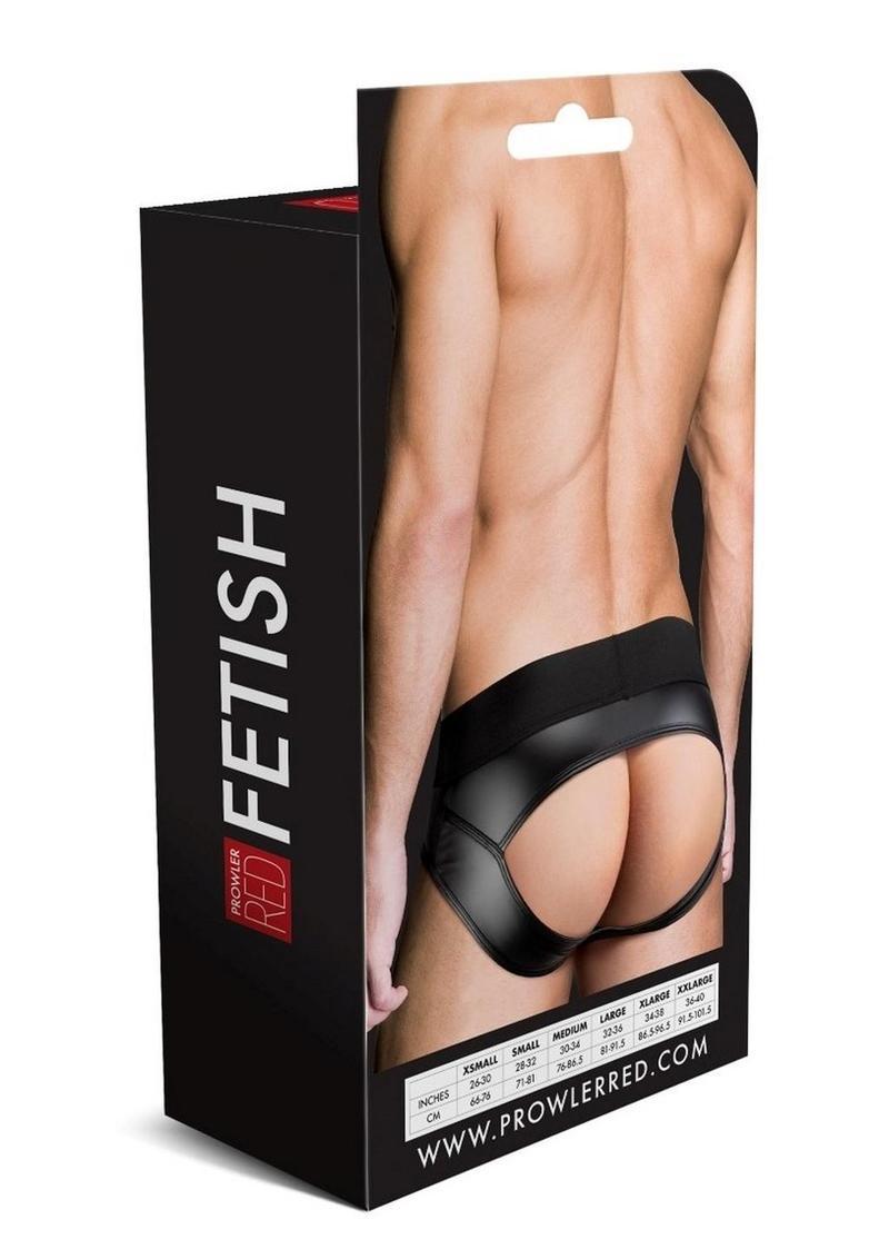 Prowler Red Wetlook Ass-Less Brief - Black - Small
