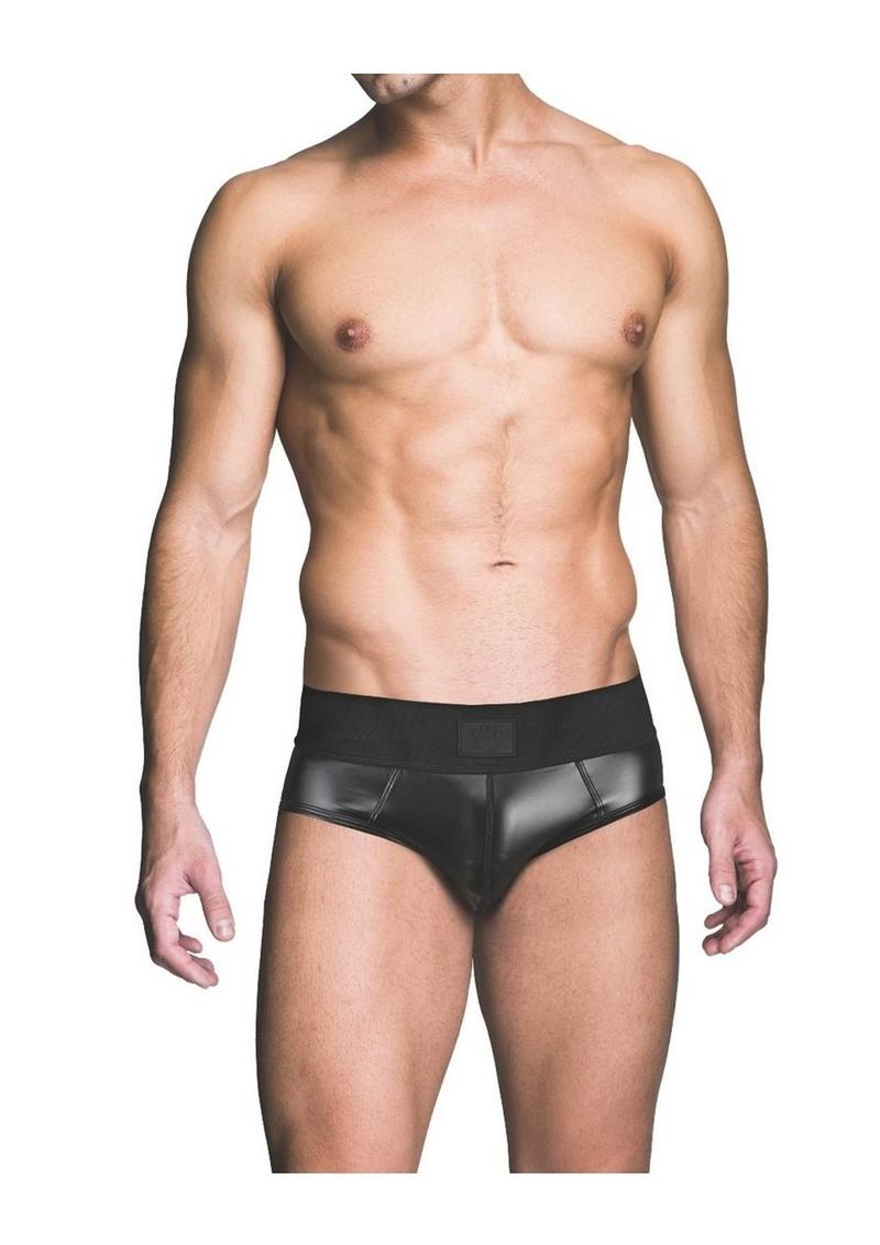 Prowler Red Wetlook Ass-Less Brief - Black - XLarge