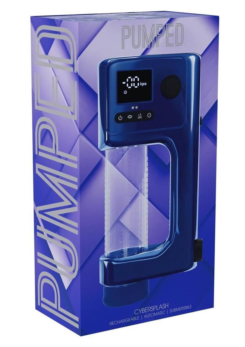 Pumped Cybersplash Automatic Submersible Penis Pump - Metallic - Blue