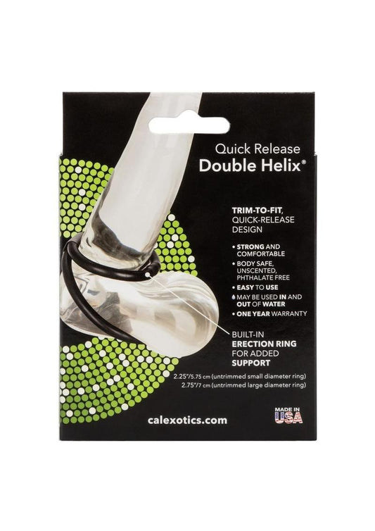 Quick Release Double Helix Cock Ring - Black