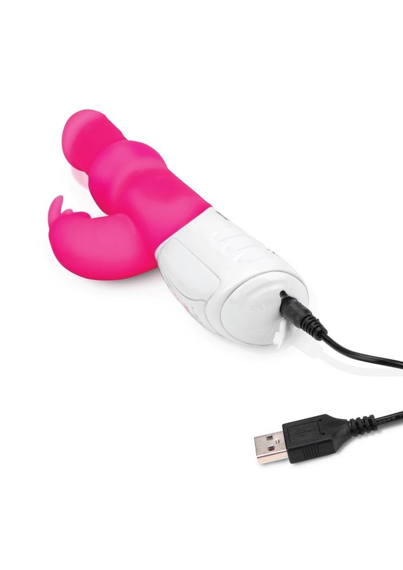 Rabbit Essentials Silicone Rechargeable Beads Rabbit Vibrator - Hot Pink/Pink