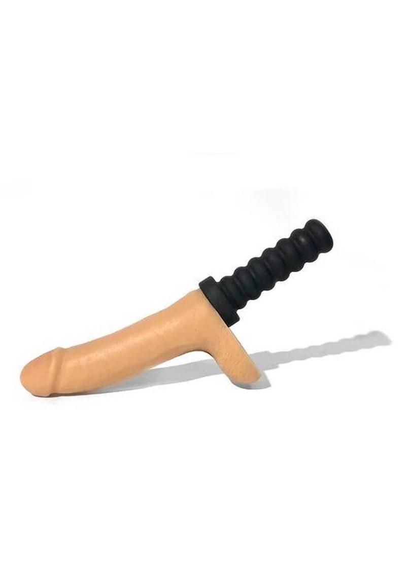 Rascal Jock Brent Silicone Cock Dildo with Silicone Handle and Suction Cup Base - Vanilla - 8in