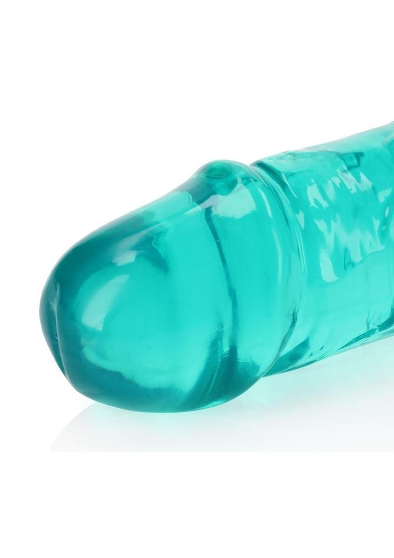 Realrock Crystal Clear Double Dong - Turquoise - 18in