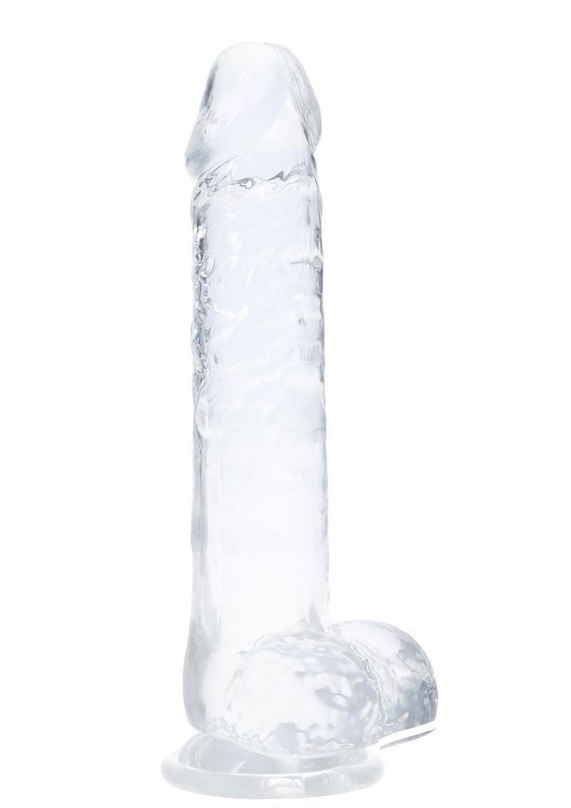 Realrock Crystal Clear Led Touch Rechargeable Dong - Clear - 7in