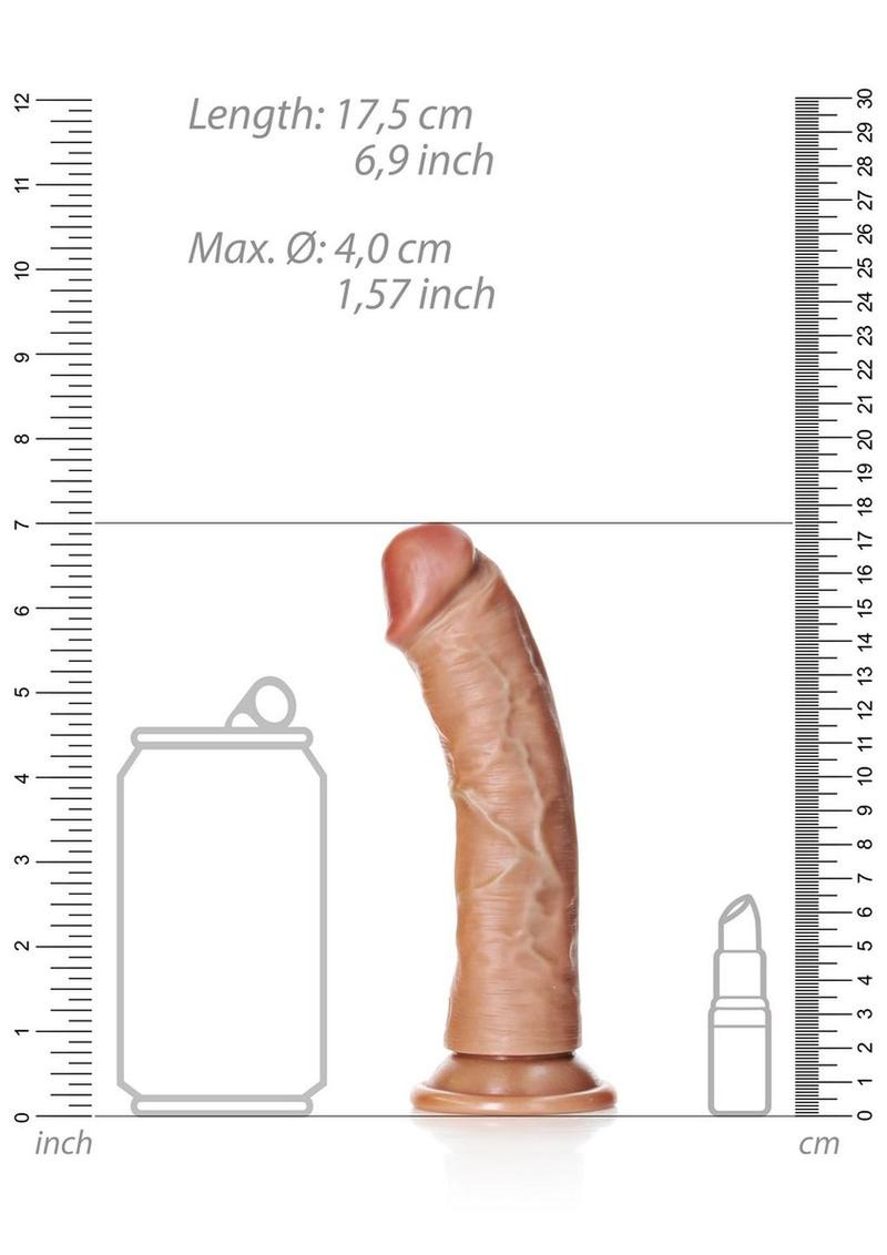 Realrock Curved Realistic Dildo with Suction Cup - Caramel - 6in