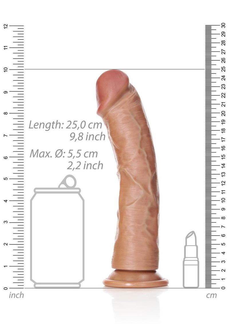 Realrock Curved Realistic Dildo with Suction Cup - Caramel - 9in