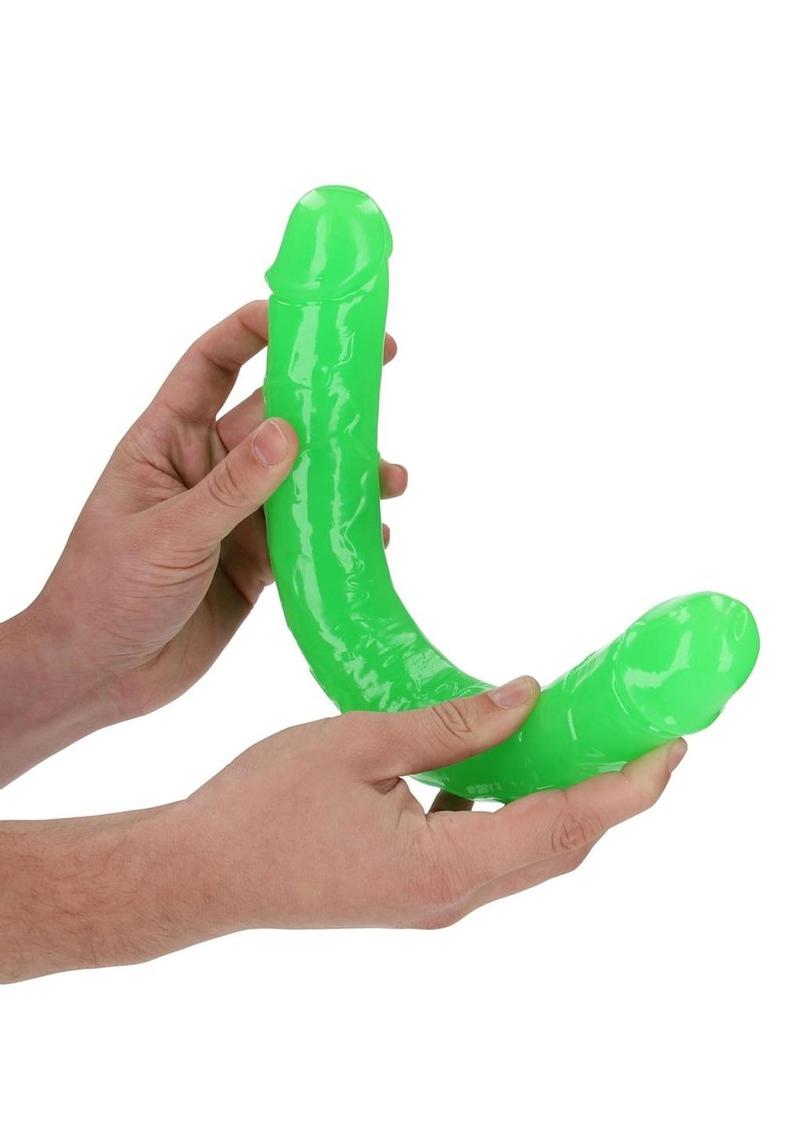 Realrock Double Dong Glow In The Dark Dildo - Green - 15in