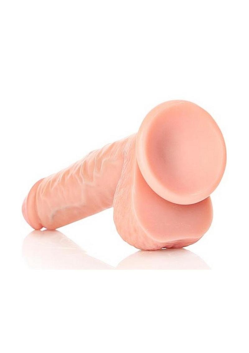 Realrock Straight Realistic Dildo with Balls and Suction Cup - Vanilla - 7in