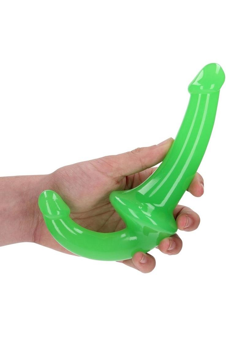 Realrock Strapless Strap-On Glow In The Dark Dildo - Green - 6in