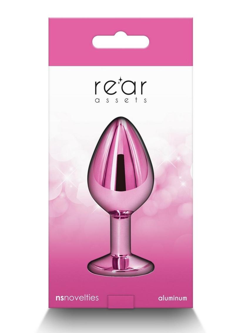 Rear Assets Aluminum Anal Plug - Metal/Pink - Medium