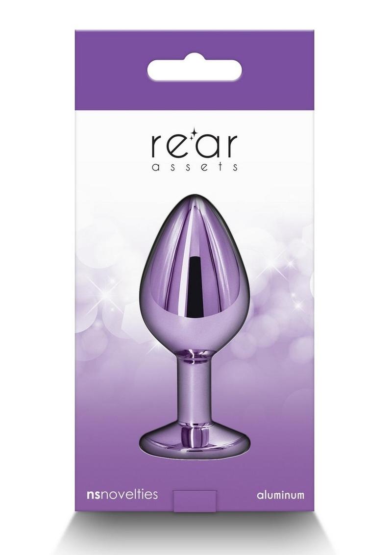 Rear Assets Aluminum Anal Plug - Metal/Purple - Medium