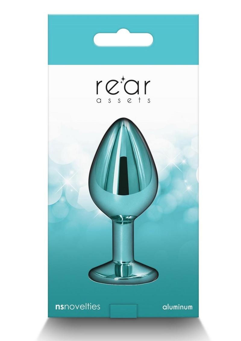 Rear Assets Aluminum Anal Plug - Metal/Teal - Medium