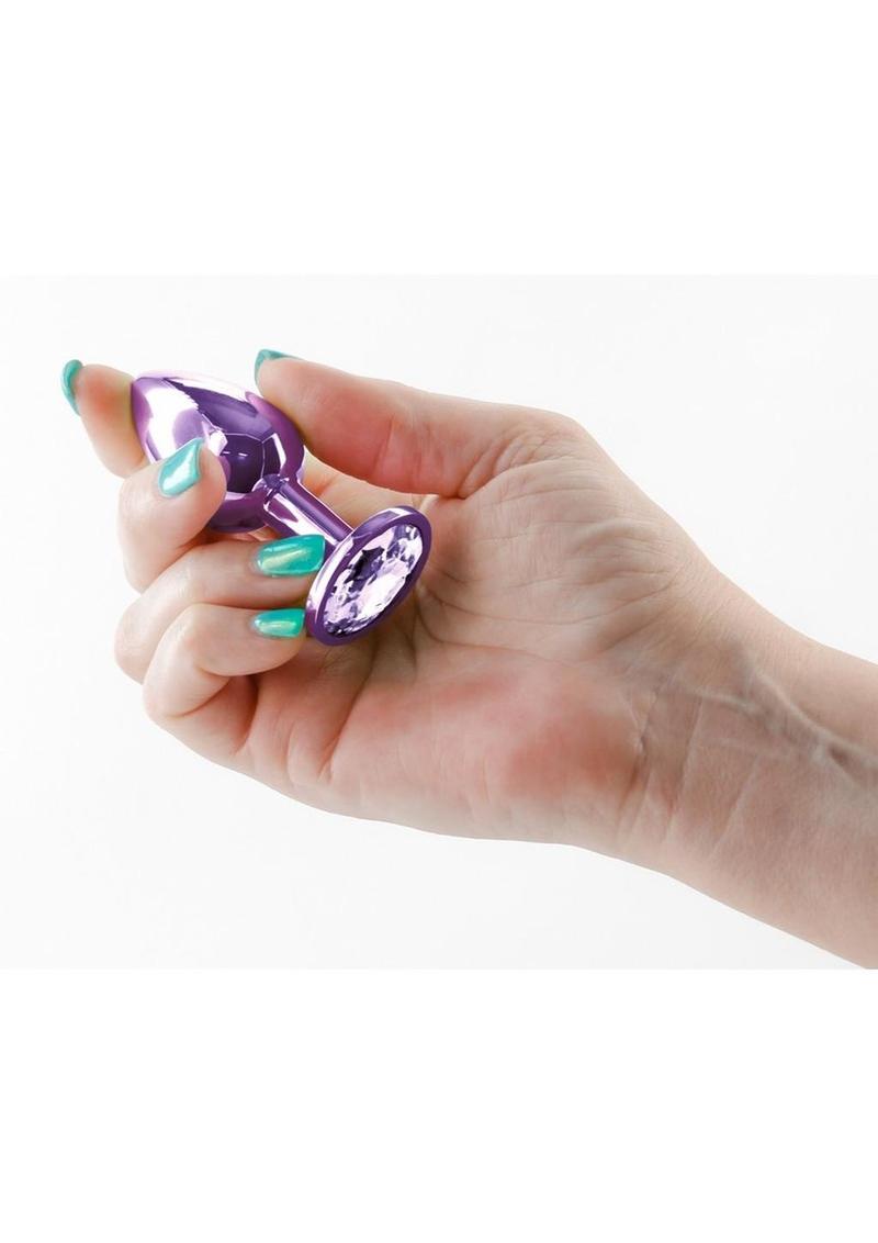 Rear Assets Aluminum Anal Plug - Metal/Purple - Small