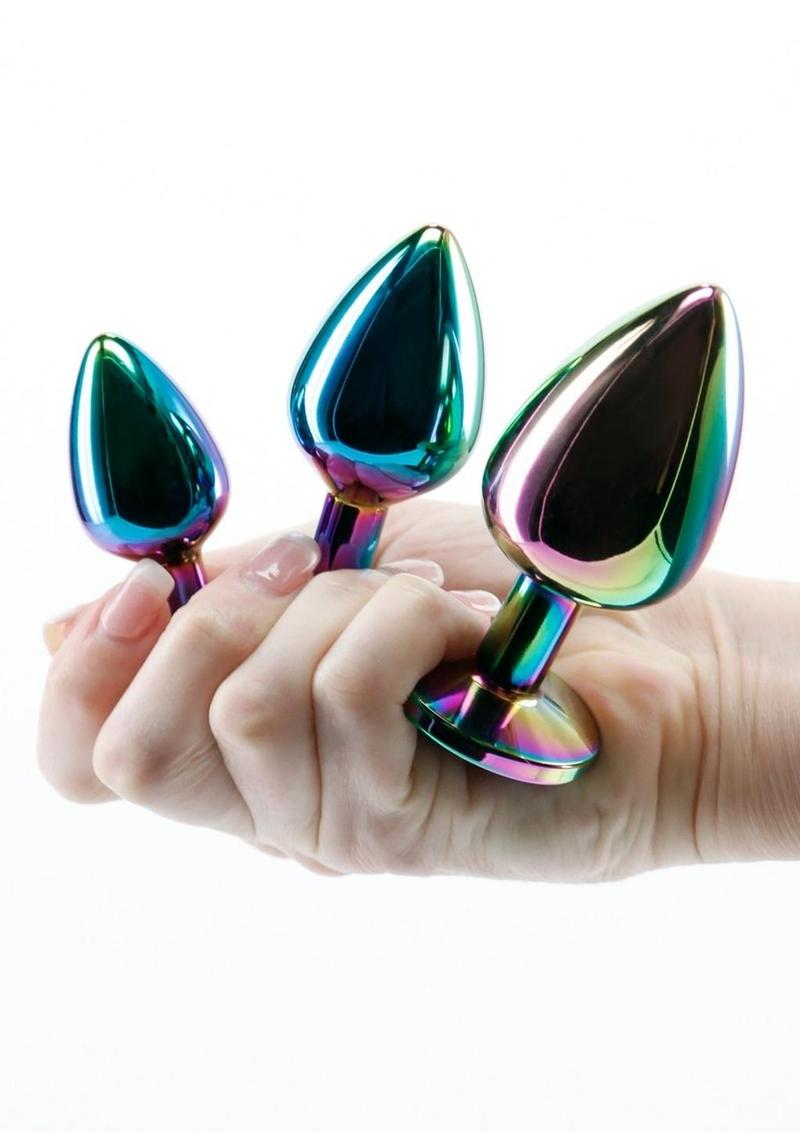 Rear Assets Aluminum Anal Plug Trainer Kit - Multicolor/Rainbow - 3 Pieces