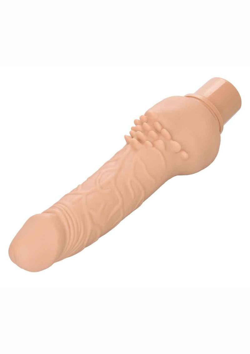 Rechargeable Power Stud Cliterrific Silicone Vibrating Dong - Vanilla