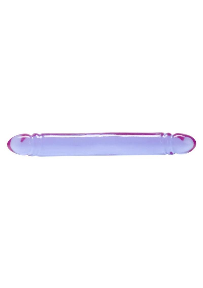 Reflective Gel Smooth Double Dildo - Purple - 12in
