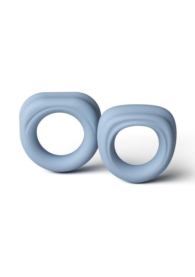Renegade Alpha Rings Silicone Cockring - Gray/Grey - 2 Piece/Set