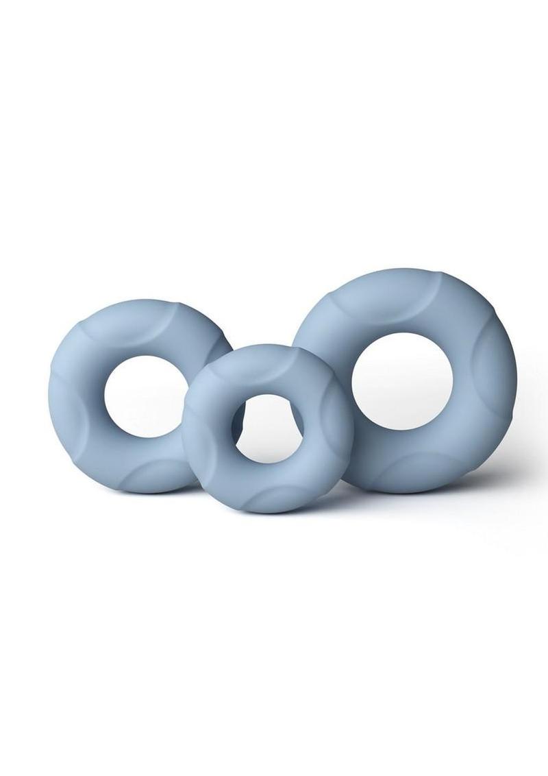 Renegade Players Silicone Flexible Cockrings - Gray/Grey - 3 Piece