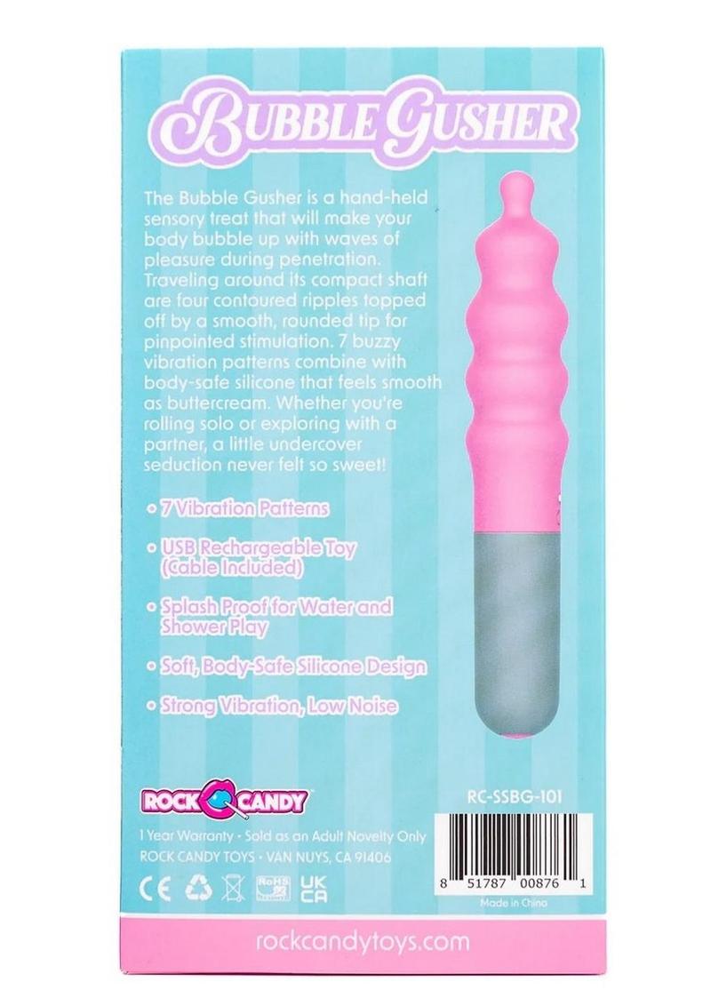Rock Candy Bubble Gusher Rechargeable Silicone Clitoral Vibrator - Gray/Pink