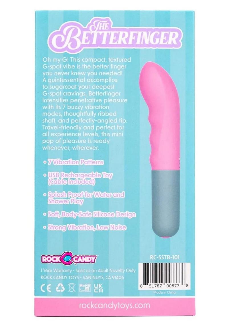 Rock Candy The Betterfinger Rechargeable Silicone G-Spot Vibrator - Gray/Pink
