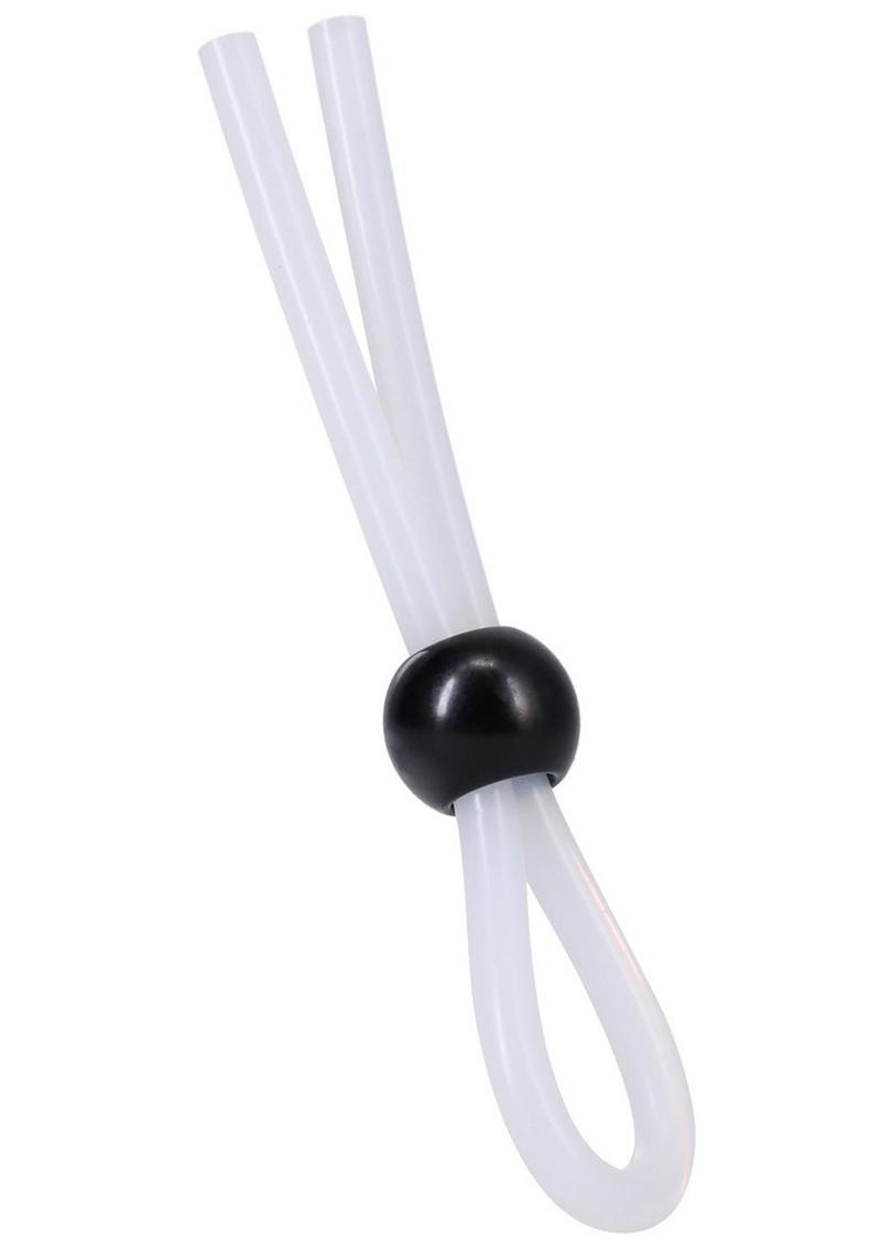 Rock Solid The Lasso Single Lock Adjustable Silicone Cock Ring - White