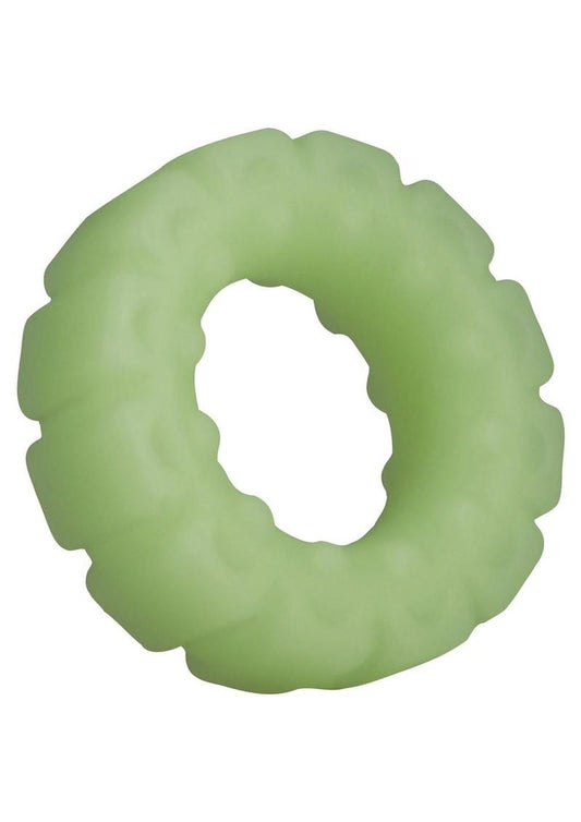 Rock Solid The Tire Silicone Glow In The Dark Cock Ring - Glow In The Dark/Green