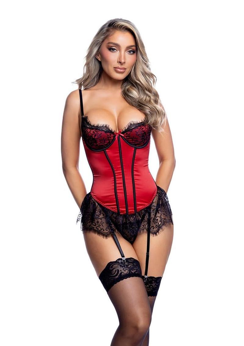 Roma Bella Bustier - Black/Red - Medium - 2 Piece