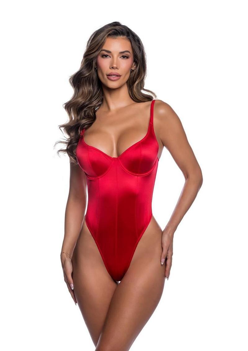Playboy Midnight Essentials Bodysuit - Red - Large