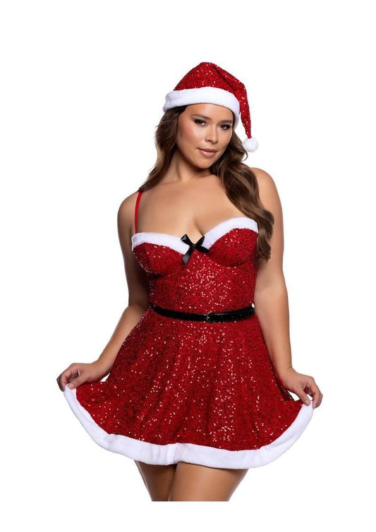 Roma Santa Baby Babydoll Set (2 Piece) - 1xlarge - Red/White