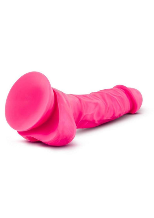 Ruse Hypnotize Silicone Dildo with Balls - Hot Pink/Pink - 7.5in