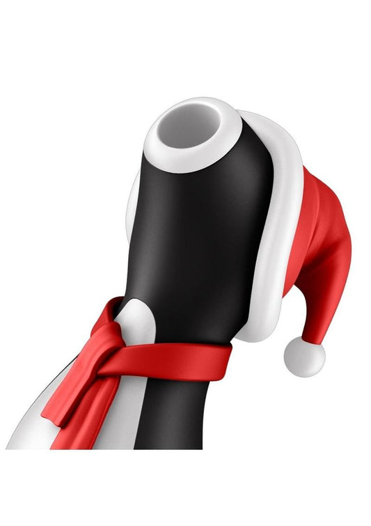 Satisfyer Penguin Silicone Rechargeable Clitoral Stimulator Holiday Edition - Black/White