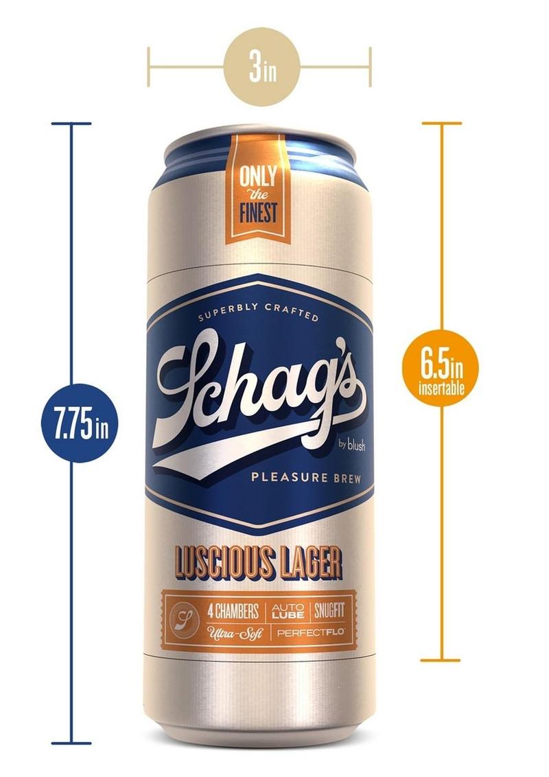 Schag's Luscious Lager Beer Can Stroker - Frosted - White