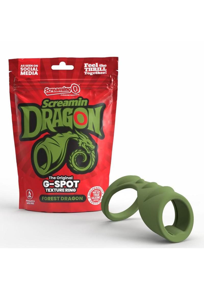 Screamin' Dragon Forest Dragon G-Spot Silicone Texture Cock Ring - Green