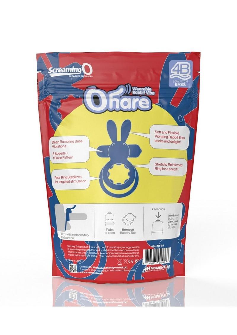 Screaming O 4b Ohare Vibrating Cock Ring - Blue/Blueberry