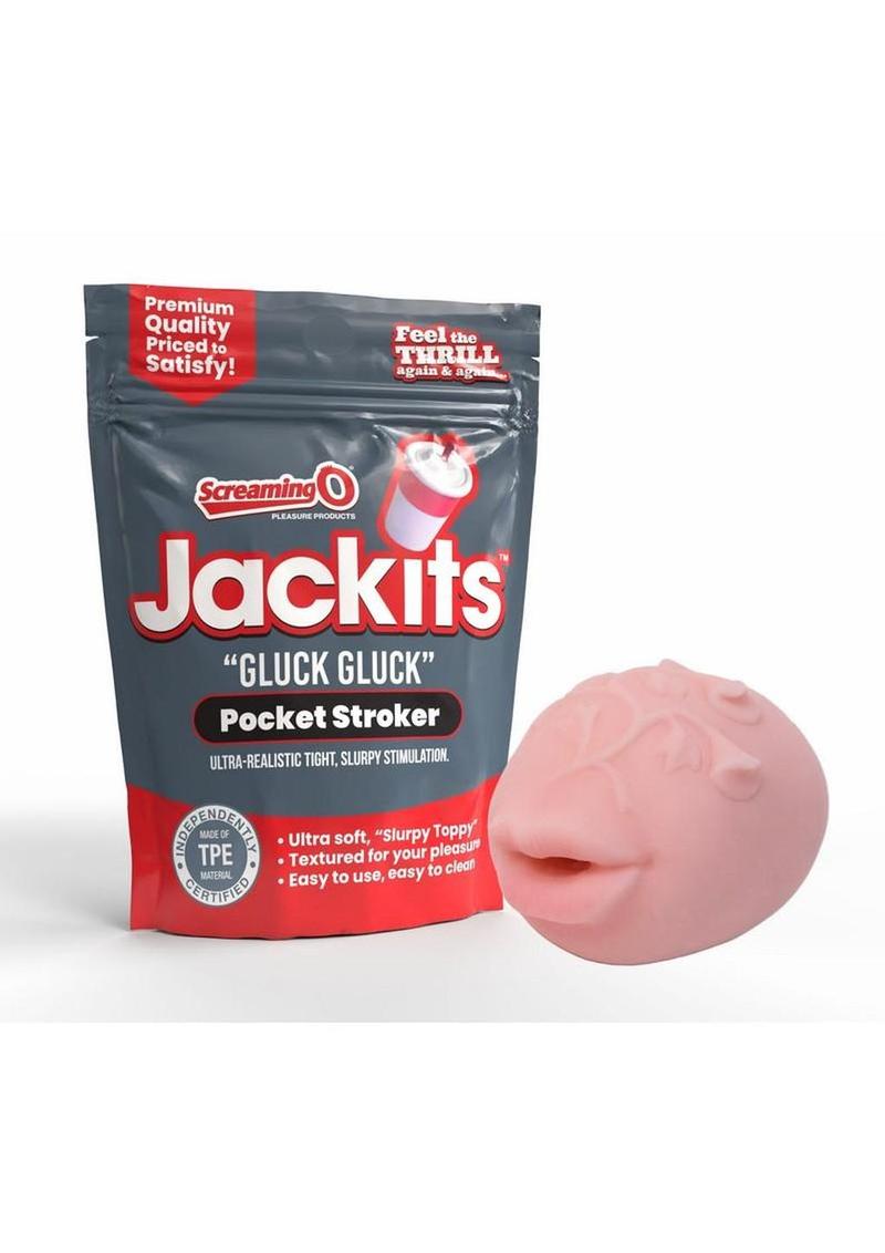 Screaming O Jackits Gluck Gluck Pocket Stroker - Mouth - Pink