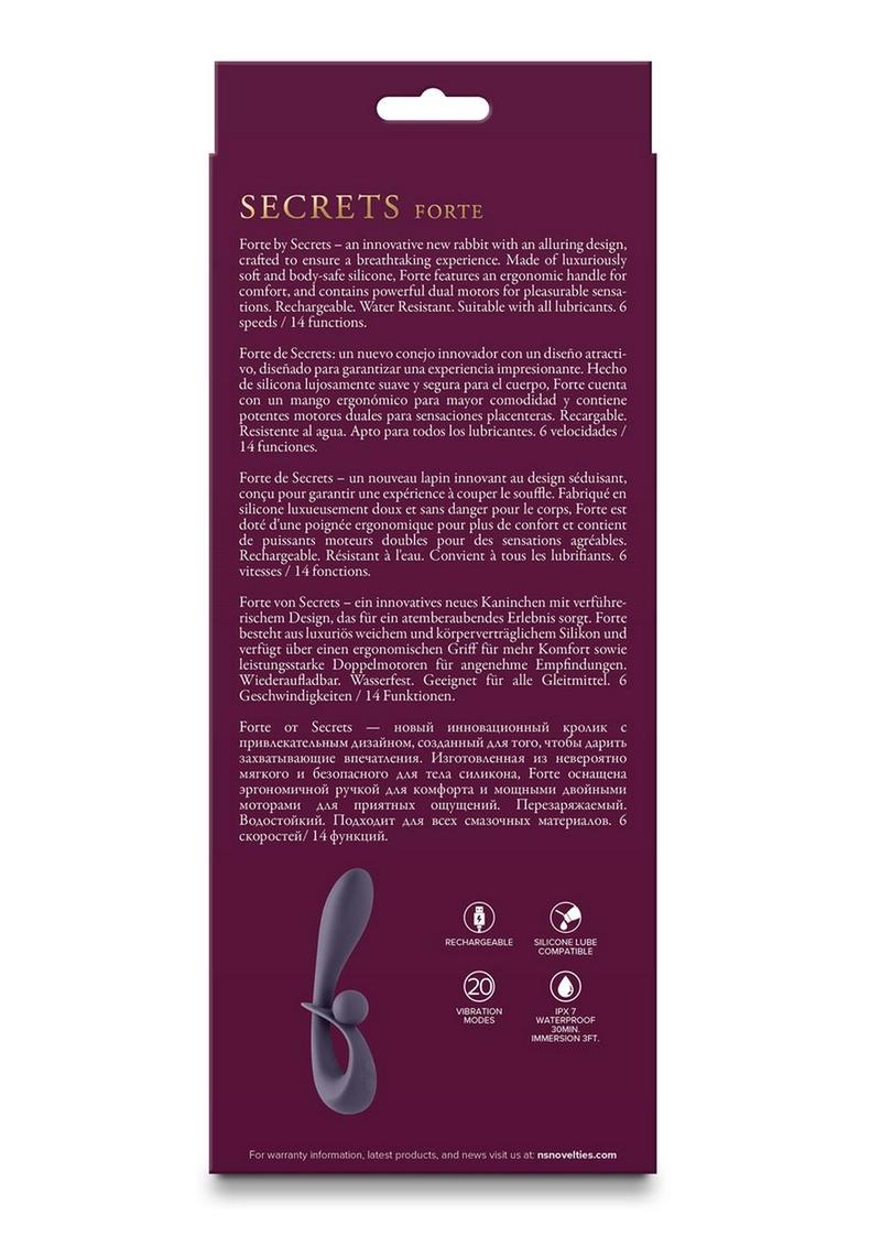 Secrets Forte Rechargeable Silicone Rabbit Vibrator - Purple