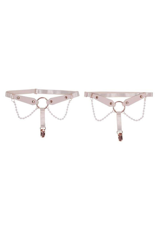Sex and Mischief Peaches N Creame Garters - Rose Gold