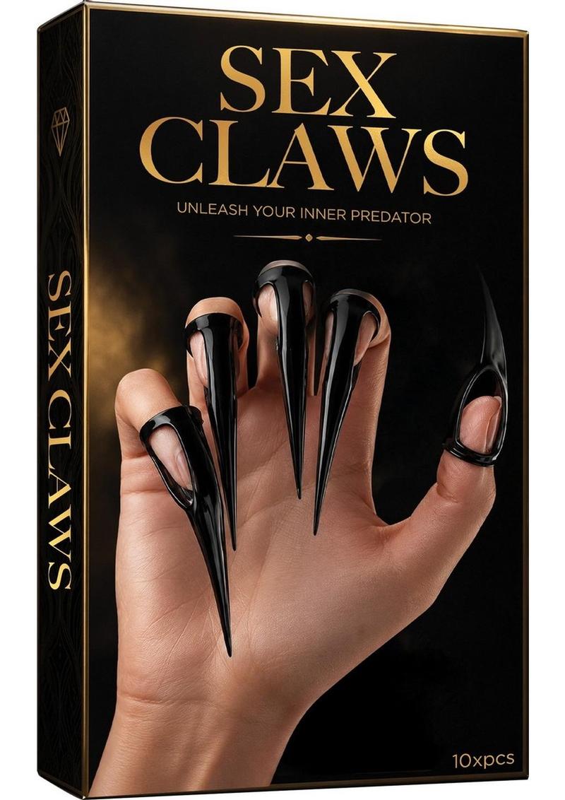 Sex Claws Finger Nail Extension - Black - 10 Piece