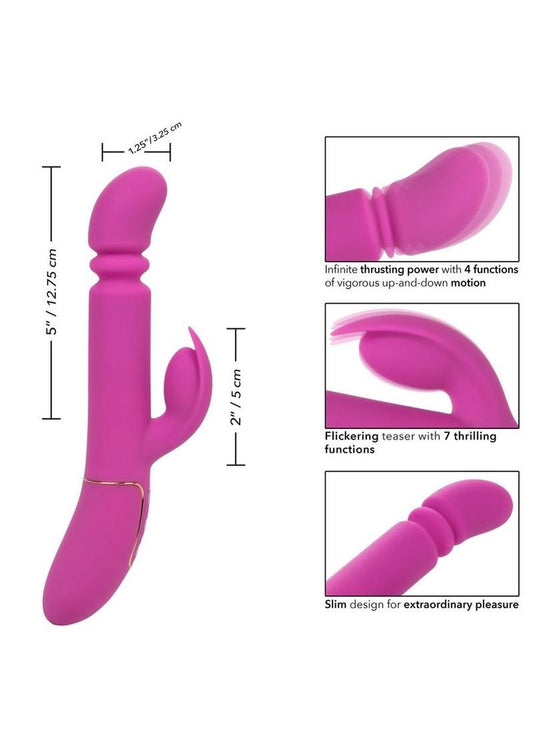 Shameless Slim Player Silicone Rechargeable Rabbit Vibrator - Fuchsia/Purple