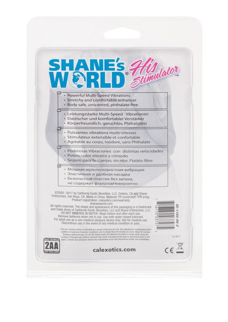 Shane's World His Stimulator Vibrating Cock Ring - Blue