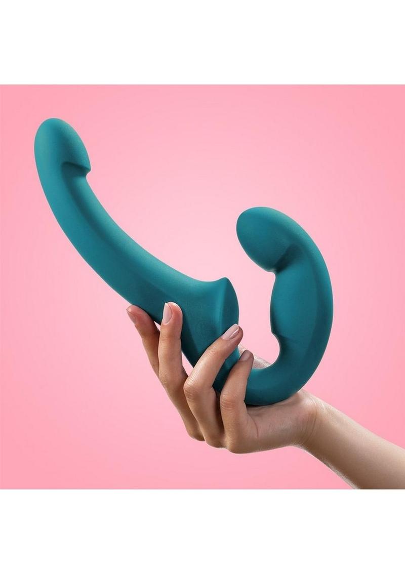 Share Lite Silicone Strapless Strap-On Dildo - Deep Sea - Blue