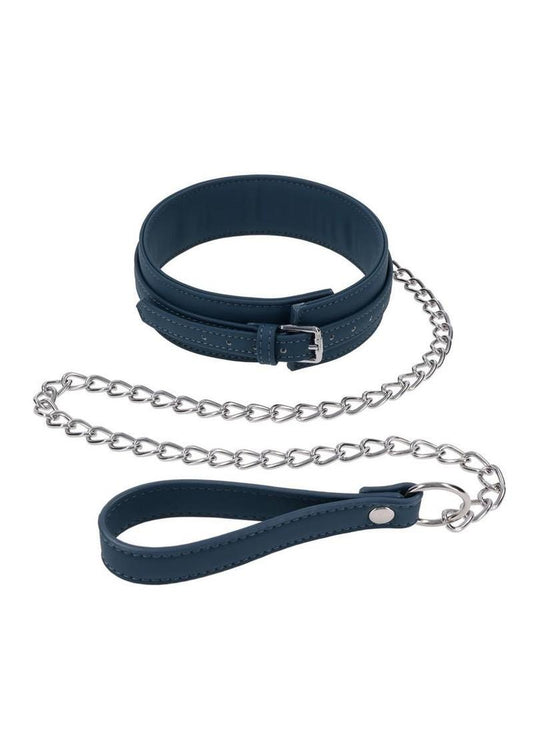 Signature Twilight Tease Collar and Leash - Blue/Silver