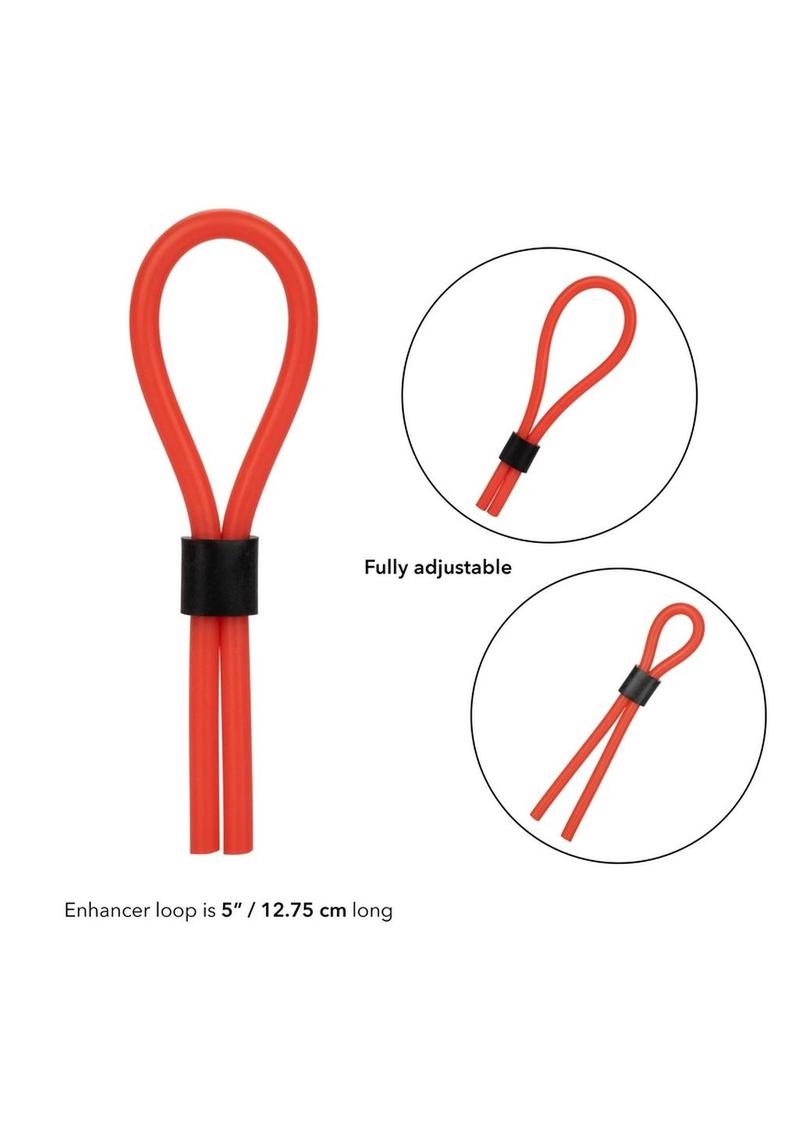 Silicone Stud Lasso Cock Ring - Red