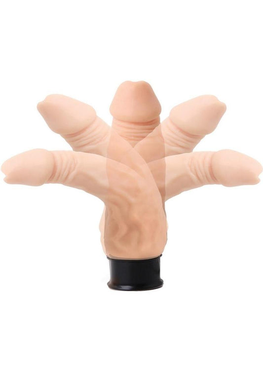 Skinsations Thick Vibraflex Flexible Vibrating Dildo - Vanilla - 6in