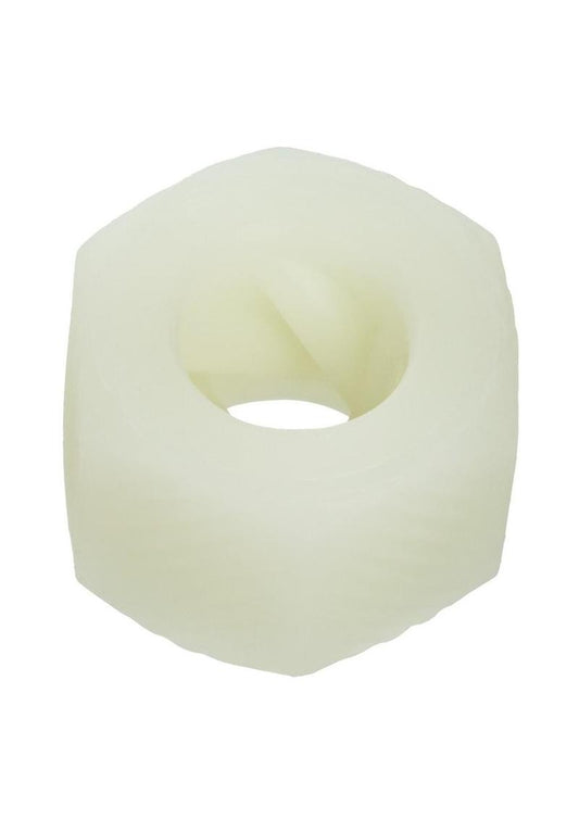Slop Top Nasty Luv Silicone Dual Entry Pussy and Ass - Glow In The Dark/Vanilla