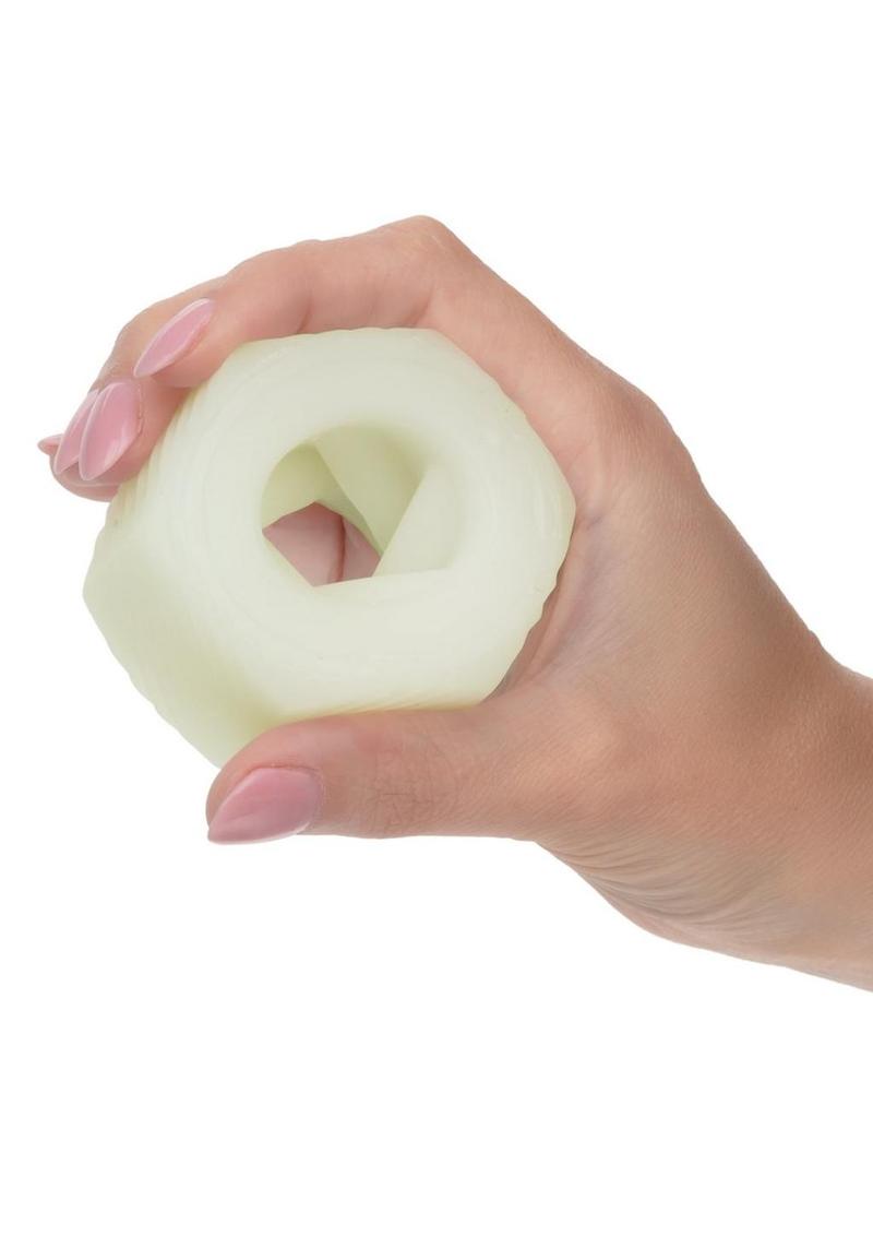 Slop Top Nasty Luv Silicone Dual Entry Pussy and Ass - Glow In The Dark/Vanilla