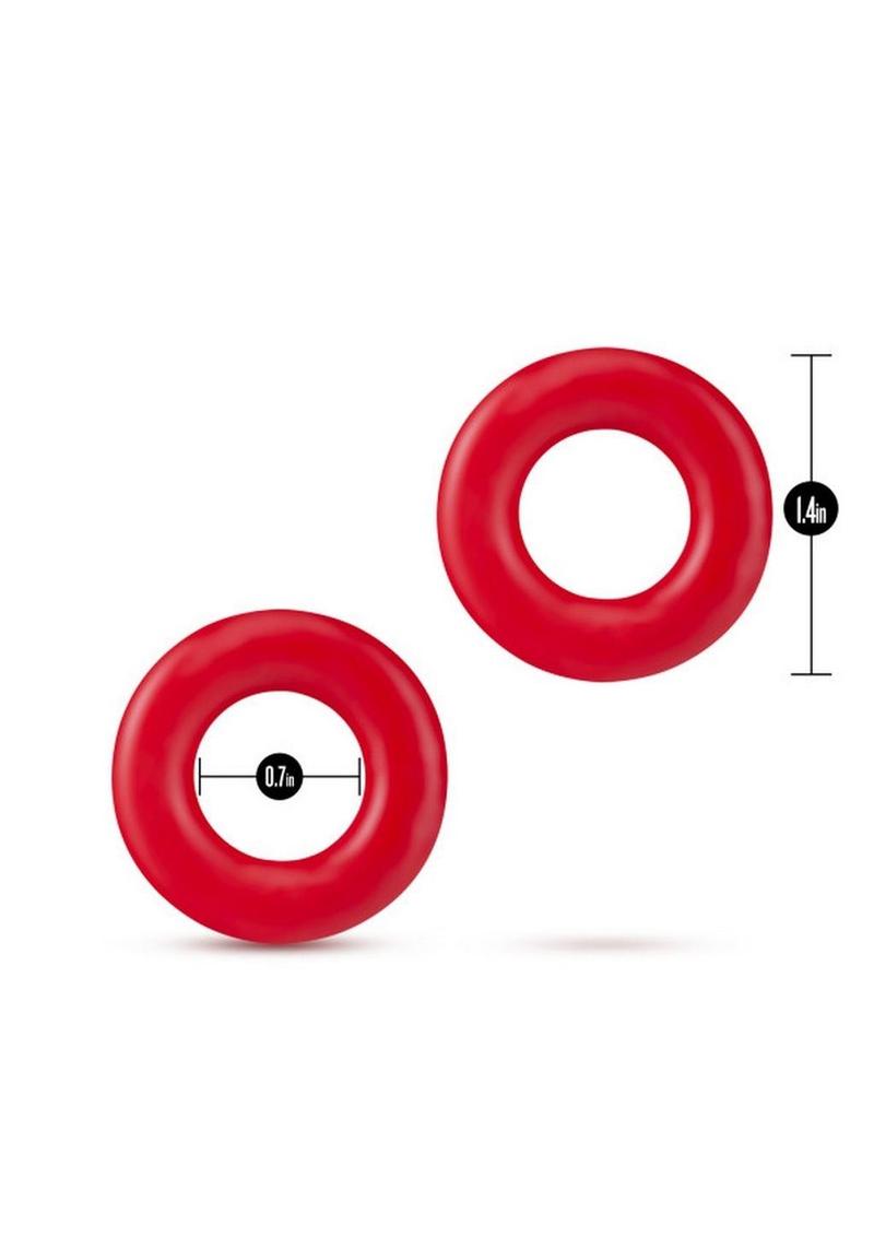 Stay Hard Donut Cock Rings - Red - 2 Pack